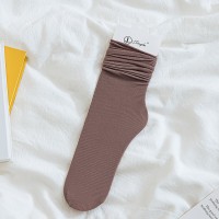 女中筒jk袜堆堆袜春夏季薄款天鹅绒纯色冰丝袜新品