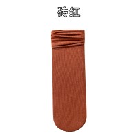 袜子女中筒袜春夏款棉袜纯色长筒JK百搭显瘦直筒堆堆袜诸暨