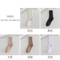 诸暨袜子女中筒袜夏季纯色堆堆袜条纹ins潮流秋冬中长筒袜子