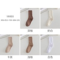 诸暨袜子女中筒袜夏季纯色堆堆袜条纹ins潮流秋冬中长筒袜子