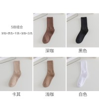 诸暨袜子女中筒袜夏季纯色堆堆袜条纹ins潮流秋冬中长筒袜子
