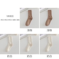 诸暨袜子女中筒袜夏季纯色堆堆袜条纹ins潮流秋冬中长筒袜子