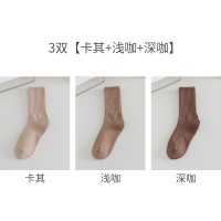 诸暨袜子女中筒袜夏季纯色堆堆袜条纹ins潮流秋冬中长筒袜子
