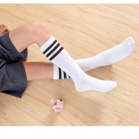 男女棉质学生袜子中长筒袜三条杠儿童白袜学校统一配礼服校服袜