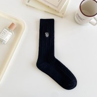 袜子秋季女ins潮美拉德麻花中筒袜棉袜秋冬诸暨堆堆袜