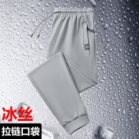 2024款夏季薄款冰丝裤美式日常休闲潮流运动长裤
