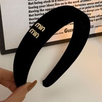 黑色丝绒发箍女款小香风复古宽边压发头箍秋冬网红高颅顶发卡头饰