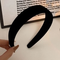 黑色丝绒发箍女款小香风复古宽边压发头箍秋冬网红高颅顶发卡头饰