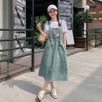现货浙宝012牛仔连衣裙两件套背带裙T恤2024夏季新款Y