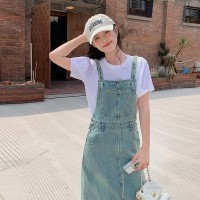 现货浙宝012牛仔连衣裙背带裙连件套休闲长裙减龄休闲Y