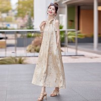 《48H发》新款新中式暗纹竹节无袖落肩挂脖式（可系带）优雅大方