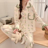 睡衣女春秋款2024年新款大码薄款长袖家居服可外穿卡通学生党套装