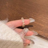 小众设计感双排珍珠戒指ins潮百搭气质开口可调节食指戒指环