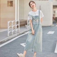 洋气背带裙套装女2024夏季新款女装时尚名族风两件套