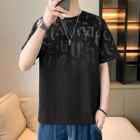 大码短袖t恤男士新款夏季纯棉休闲潮流上衣宽松潮流短袖T恤