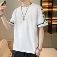 大码短袖t恤男士新款夏季纯棉休闲潮流上衣宽松潮流短袖T恤