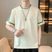 大码短袖t恤男士新款夏季纯棉休闲潮流上衣宽松潮流短袖T恤