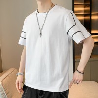 大码短袖t恤男士新款夏季纯棉休闲潮流上衣宽松潮流短袖T恤