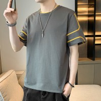 大码短袖t恤男士新款夏季纯棉休闲潮流上衣宽松潮流短袖T恤
