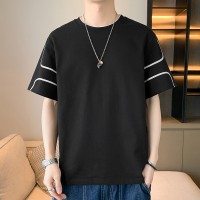 大码短袖t恤男士新款夏季纯棉休闲潮流上衣宽松潮流短袖T恤