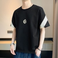 大码短袖t恤男士新款夏季纯棉休闲潮流上衣宽松潮流短袖T恤