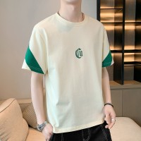 大码短袖t恤男士新款夏季纯棉休闲潮流上衣宽松潮流短袖T恤