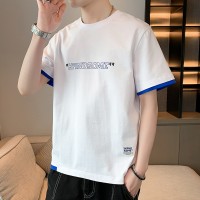 夏季纯棉短袖T恤加肥大码T恤胖子男装宽松薄款上衣