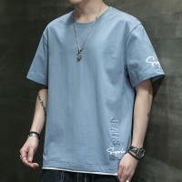 短袖T恤男潮流韩版夏季T恤简约时尚内搭宽松纯棉圆领T恤
