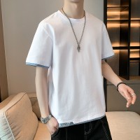 短袖T恤男夏季新款韩版T恤男士圆领简约宽松男装上衣