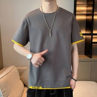 短袖T恤男夏季新款韩版T恤男士圆领简约宽松男装上衣