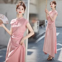 2024夏季新款飘逸两件套气质新中式两件套女装长裙套装
