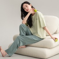 2024年新款睡衣女夏季短袖长裤半袖纯棉女士套装甜美家居服春秋款