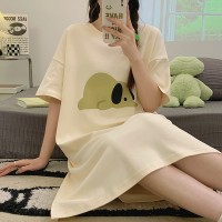 2024年新款睡裙女夏季纯棉短袖孕妇性感夏天大码甜美睡衣女款夏款