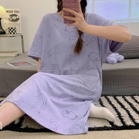 2024年新款睡裙女夏季纯棉短袖孕妇性感夏天大码甜美睡衣女款夏款