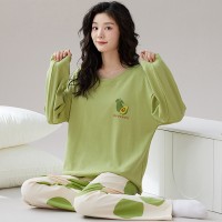 秋冬季睡衣女长袖长裤套装春款家居服精梳棉可爱卡通春秋款可外穿