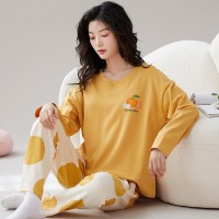秋冬季睡衣女长袖长裤套装春款家居服精梳棉可爱卡通春秋款可外穿