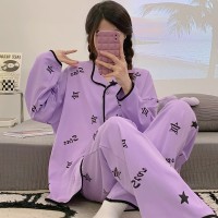 睡衣女士纯棉春秋季2024年新款长袖甜美秋冬款薄款大码家居服套装