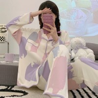 睡衣女士纯棉春秋季2024年新款长袖甜美秋冬款薄款大码家居服套装