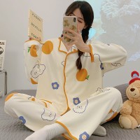 睡衣女士纯棉春秋季2024年新款长袖甜美秋冬款薄款大码家居服套装