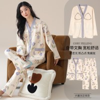 7A抑菌防螨睡衣女春秋季纯棉长袖全棉2024年新款可外穿家居服套装