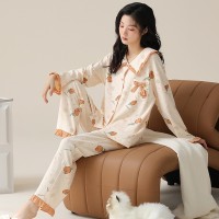 7A抑菌防螨睡衣女春秋季纯棉长袖全棉2024年新款可外穿家居服套装