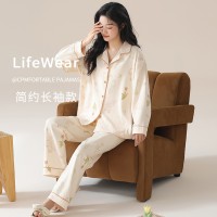 7A抑菌防螨睡衣女春秋季纯棉长袖全棉2024年新款可外穿家居服套装