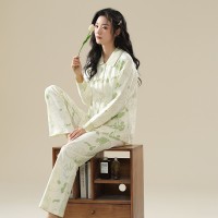 7A抑菌防螨睡衣女春秋季纯棉长袖全棉2024年新款可外穿家居服套装