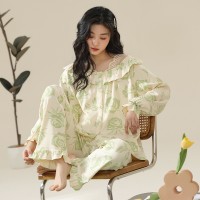 7A抑菌防螨睡衣女春秋季纯棉长袖全棉2024年新款可外穿家居服套装