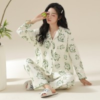 7A抑菌防螨睡衣女春秋季纯棉长袖全棉2024年新款可外穿家居服套装