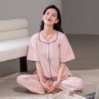 睡衣女夏季纯棉短袖长裤半袖女士夏天套装春秋款软妹风家居服夏款