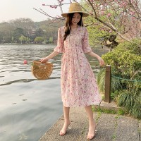 2024年夏季新款新中式v领修身抽绳连衣裙