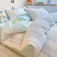 纯棉母婴A类60s四件套提花全棉三件套奶油风被套床单宿舍床上用品