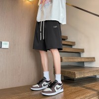 大码沙滩裤男夏季冰丝薄款花短裤宽松潮牌休闲居家五分速干大裤衩