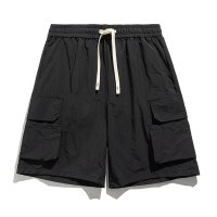 工装短裤男士夏季薄款潮牌宽松直筒休闲速干透气冰丝五分裤大裤衩